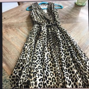Ann Klein animal print full skirt dress